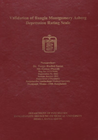 Image of Validation of Bangla Montgomery Asberg Depression Rating Scale