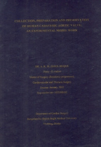 Image of Collection preparation and Preservation of Human Cadaveric Aortic Valve an Experimental Model Work