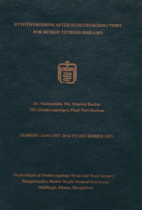 Image of Hypothyroidism After Hemithyroidectomy for Benign Thyroid Diseases
