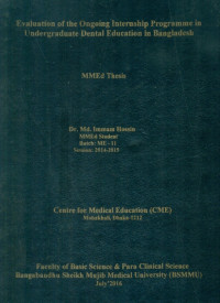 Image of Evaluation of the Ongoing Internship Programme in Undergradute Dental Education in Bangladesh