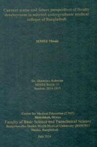 Image of Current status and future perspectives of faculty development in selected undergraduate medical colleges of Bangladesh