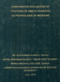 Image of COMPARATIVE EVALUATION OF PROPANOLOL AND FLUNARIZINE AS PROPHYLAXIS OF MIGRAINE