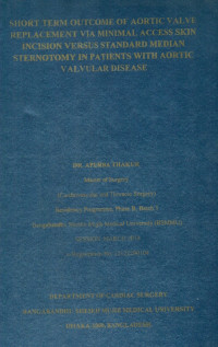 Image of Short Term Outcome of Aortic Valve Replacement Via Minimal Access Skin Incision Versus Standard Median Sternotomy in Patients with Aortic Valvular Disease
