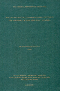 Image of ROLE OF RETICULOCYTE HAEMOGLOBIN CONTENT IN THE DIAGNOSIS OF IRON DEFICIENCY ANAEMIA