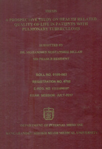 Image of A Prospective study on Health Related Quality of Life in Patients with Pulmonary Tuberculosis