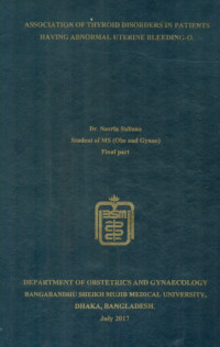 Image of ASSOCIATION OF THYROID DISORDERS IN PATIENTS HAVING ABNORMAL UTERINE BLEEDING-O