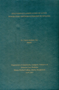 Image of DIAGNOSIS & CLASSIFICATION OF ACUTE RESPIRATORY DISTRESS SYNDROME BY SPO2/FIO2