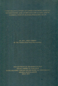 Image of COMPARATIVE STUDY OF LIPID LOWERING EFFECTS OF EZETIMIBE AND ATORVASTATIN ALONE AND IN COMBINATION IN HYPERLIPIDAEMIC RATS