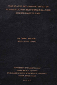 Image of COMPARATIVE ANTI-DIABETIC EFFECT OF RICEBRAN OIL WITH METFORMIN IN ALLOXAN INDUCED DIABETIC RATS
