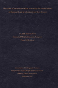 Image of Outcome of varus derotation osteotomy for containment of femoral head in advanced perthes disease