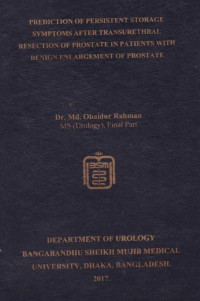 Image of PREDICTION OF PERSISTENT STORAGE SYMPTOMS AFTER TRANSURETHRAL RESECTION OF PROSTATE IN PATIENTS WITH BENIGN ENLARGEMENT OF PROSTATE