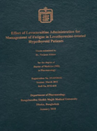 Image of Effect of Levocarnitine Administration for Management of Fatigue in Levothyroxine-treated Hypothyroid Patients