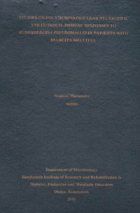 Image of STUDY ON POLYMORPHONUCLEAR NEUTROPHIL AND HUMORAL IMMUNE RESPONSES TO BURKHOLDERIA PSEUDOMALLEI IN PATIENTS WITH DIABETES MELLITUS