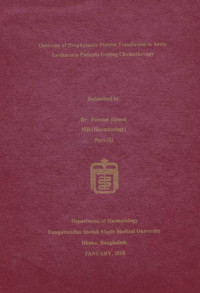 Image of Outcome of Prophylactic Platelet Transfusion in Acute Leukaemia Patients Getting Chemotherapy