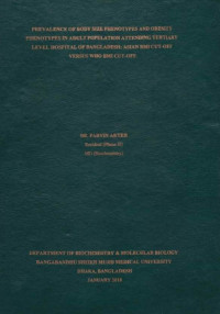 Image of PREVALENCE OF BODY SIZE PHENOTYPES AND OBESITY PHENOTYPES IN ADULT POPULATION ATTENDING TERTIARY LEVEL HOSPITAL OF BANGLADESH: ASIAN BMI CUT-OFF VERSUS WHO BMI CUT-OFF