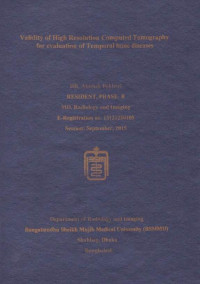 Image of Validity of High Resolution Computed Tomography for evaluation of Temporal bone diseases