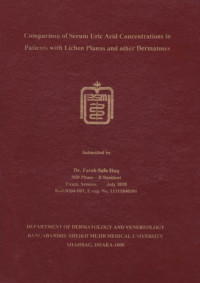 Image of Comparison of Serum Uric Acid Concentrations in Patients with Lichen Planus and other Dermatoses