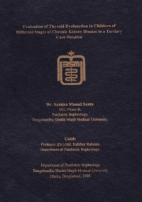 Image of Evaluation of Thyroid Dysfunction in Children of Different Stages of Chronic Kidney Disease in a Tertiary Care Hospital