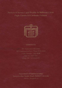 Image of Pattern of Serum Lipid Profile In Different Child Pugh Classes Of Cirrhotic Patients
