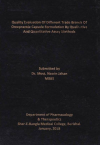 Image of Quality Evaluation of Different Trade Brands of Omeprazole Capsule Formulation By Qualitative And Quantitative Assay Methods