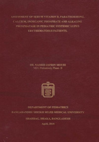 Image of ASSESSMENT OF SERUM VITAMIN D, PARATHORMONE, CALCIUM, INORGANIC PHOSPHATE AND ALKALINE PHOSPHATASE IN PEDIATRIC SYSTEMIC LUPUS ERYTHEMATOSUS PATIENTS