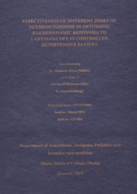 Image of EFFECTIVENESS OF DIFFERENT DOSES OF DEXMEDETOMIDINE IN OBTUNDING HAEMODYNAMIC RESPONSES TO LARYNGOSCOPY IN CONTROLLED HYPERTENSIVE PATIENT