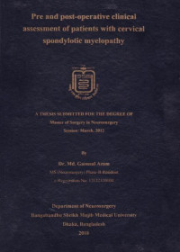 Image of Pre and post-operative clinical assessment of patients with cervical spondylotic myelopathy