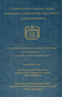 Image of A study on outcome of three dimensional osteotomy for cubitus varus deformity
