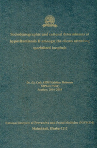 Image of Sociodemographic and cultural determinants of hypovitaminosis D amongst the clients attending specialized hospitals