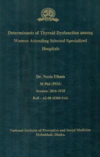 Image of Determinants of Thyroid Dysfunction among Women Attending Selected Specialized Hospitals