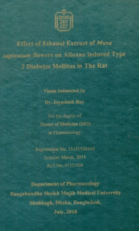 Image of Effect of Ethanol Extract of Musa sapientum flowers on Alloxan induced Type 2 Diabetes Mellitus in The Rat