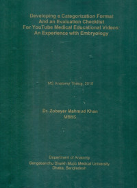 Image of Developing a Categorization Format and an Evaluation Checklist for Youtube Medical Education Video: An Experience with Embryology