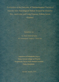 Image of Evaluation of the outcome of Thoracolumbar Vertebral Injuries with Neurological Deficit Treated by Posterior Decompression and Long Segment Pedicle Screw Fixation