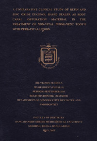 Image of A comparative Clinical Study of Resin and Zinc Oxide Eugenol Based Sealer as Root Canal Obturation Material in the Treatment of Non-Vitak Permanent Tooth with Periapical Lesion
