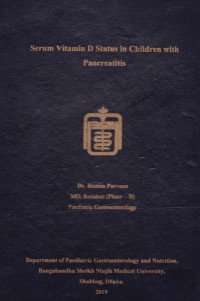 Image of Serum Vitamin D Status in Children with Pancreatitis