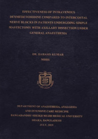 Image of Effectiveness of Intravenous Dexmedetomidine Compared to Intercostal Nerve Blocks in Patients Undergoing Simple Mastectomy with Axillary Dissection Under General Anaesthesia
