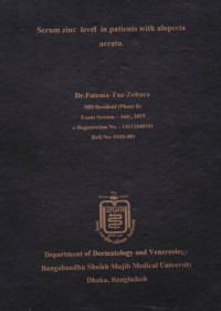 Image of Serum Zinc Level in Patients with Alopecia Areata