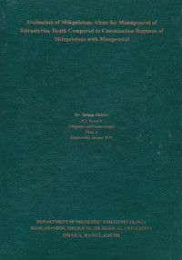 Image of Evaluation of Mifepristone Alone for Management of Intrauterine Death Compared to Combination Regimen of Mifepristone with Misoprostol