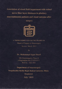Image of Association of Visual Field Impairment with Retinal Neve Fiber Layer Thickness in Pituitary Macroadenma Patients and Visual Outcome after Surgery