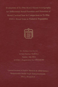 Image of Evaluation of Tc-99m MAG3 Renal Scintigraphy for Differential Renal Function and Detection of Renal Cortical Scar in Comparison to Tc-99m DMSA Renal Scan in Pediatric Population