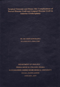 Image of Surgical Outcome and Donor Site Complications of Buccal Mucosa Graft and Lingual Mucosa Graft in Anterior Urethroplasty
