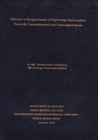 Image of Outcome of Surgical Repair of High Varity Vesicovaginal Fistula By Transabdominal and Transvaginal Route