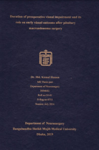 Image of Duration of Preoperative Visual Impairment and its role on early Visual Outcome After Pituitary Macroadenoma Surgery