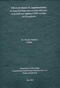 Image of Effects of Vitamin D3 Supplementation on Lung Functions and Exercise Tolerance in D3 Deficient Asthma COPD Overlap (ACO) Patients