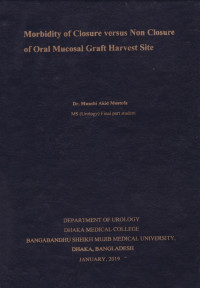 Image of Morbidity of Closure Versus Non Closure of Oral Mucosal Graft Harvest Site