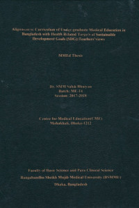 Image of Alignment of Curriculum of Under-graduate Medical Education in Bangladesh with Health Related Targets of Sustainable Development Goals (SDG): Teachers' views