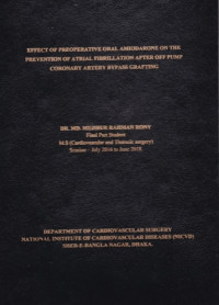 Image of Effect of Preoperative Oral Amiodarone on the prevention of atrial fibrillation after off pump coronary artery bypass grafting