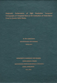 Image of Diagnostic Performance of High Resolution Computed Tomography of Temporal Bone in Evaluation of Faical Nerve Canal in Chronic Otitis Media