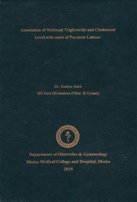 Image of Association of Maternal Triglyceride and Cholesterol Level with Onset of Pre-term Labour