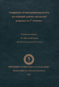 Image of Comparison of Total Testosterone Level in Pre-Eclamptic Patients and Normal Pregnancy in 3rd Trimester